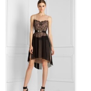 BCBG Pleated Lace & Nude Dress / Runway Collection